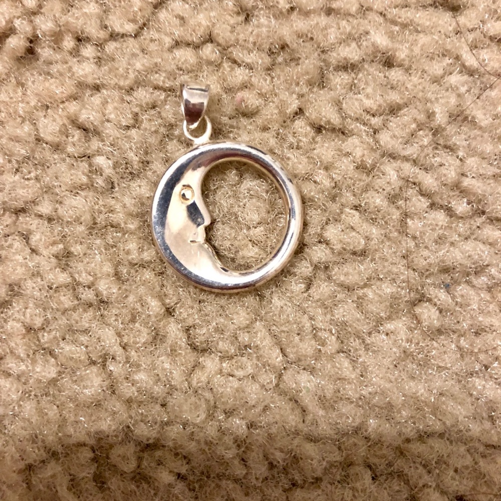 Sterling silver moon charm necklace